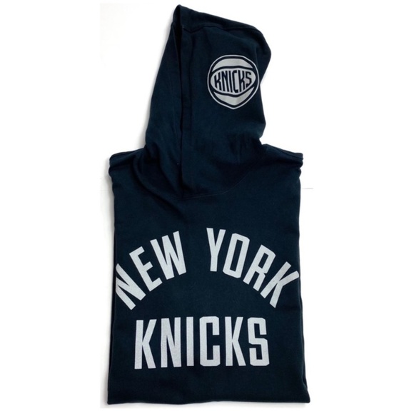 NIKE Knicks Big Logo Short-Sleeve Hoodie Sweatshirt in Black Size L - Picture 10 of 10